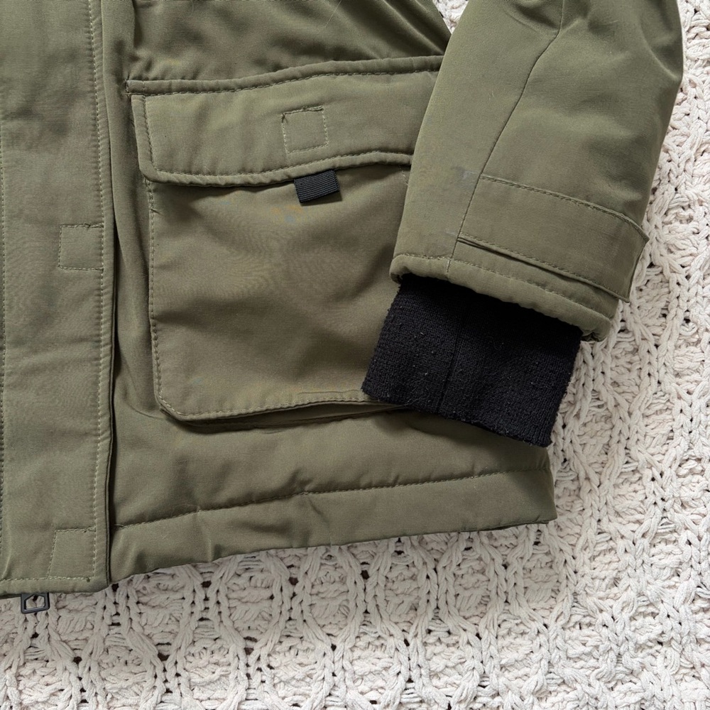 Garage Women’s Winter Coat - Army Green with Faux Fur Hood - Size Small - Picture 2 of 16
